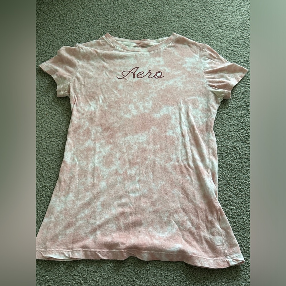 aeropostale tie dye pink and white shirt